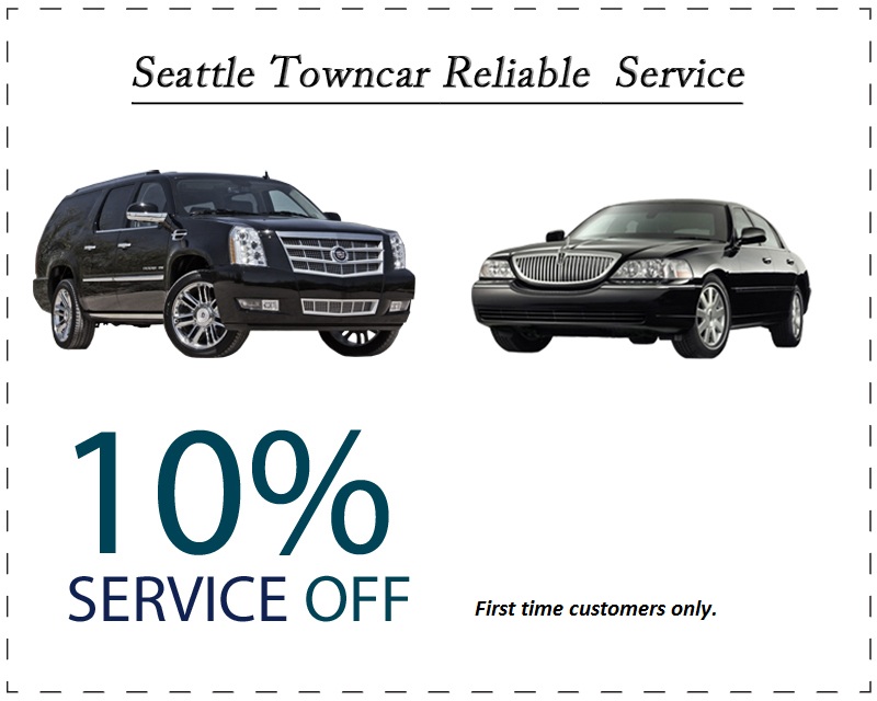 Seattle Towncar Reliable Service Discount 10% for first-time customers.